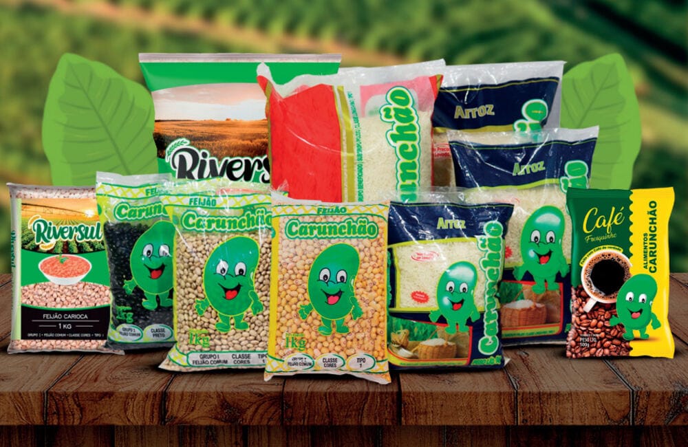 Linha de feijões, arroz e café Carunchão