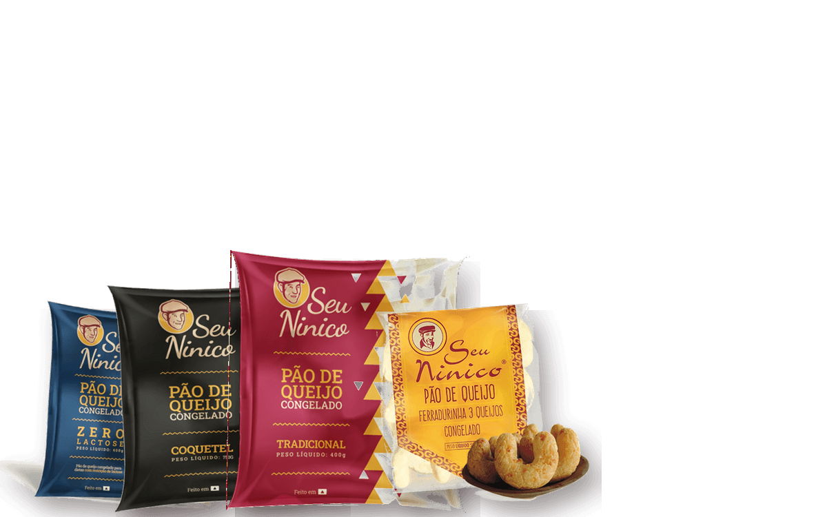 Seleção da linha Seu Ninico com Tradicional, Coquetel, Zero Lactose e Ferradurinha 3 Queijos